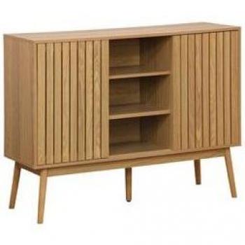 Consola Baja Trend 2 Puertas Correderas + 2 Cajones Natural Chapa Fresno 90x115x40 cm