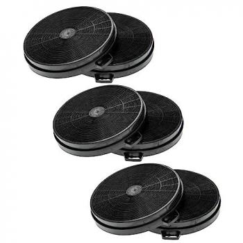 Filtro de carbón activado 6x compatible con Bosch DKE 936 N, DWW 061350, DWW 061421, DWW 061451, DWW 061451 V, DWW 061452 V y Bal