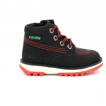 Kickers Kickrally20 Children's Ankle Boots - Black/Red