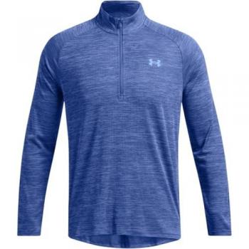 Under Armour Camiseta de Manga Larga con Media Cremallera Tech Textured Azul para Hombre, Talla L