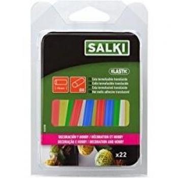 SALKI Barras de Cola Termofusible Para Decoración y Hobby - Silicona Caliente de 22 Unidades, 8mm Diámetro, 95mm largo, Varios Colores