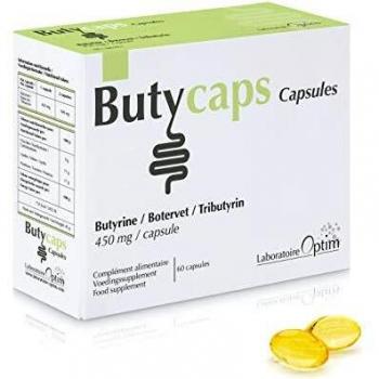 Butycaps 60 Cápsulas - Suplemento Alimenticio de Butirato 450mg para el Transito Intestinal y Salud del Colon