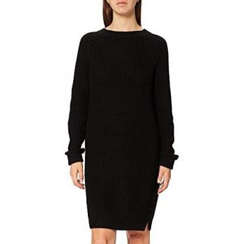 NMSIESTA L/S O-Neck Knit Dress Noos Vestido, Black, XS para Mujer