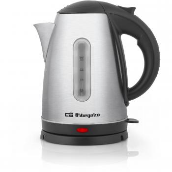 Orbegozo KT 6021 - Hervidor de agua eléctrico, 1,7 litros de capacidad, acero inoxidable, base giratoria 360 grados, desconexión automática, rápida ebullición, 2200 W de potencia