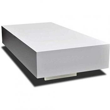 Mesita de café blanca brillante, 115 cm