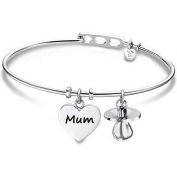 Pulsera Lotus Style Millennial Corazón Mom Acero Inoxidable LS2036-2/1 para Mujer