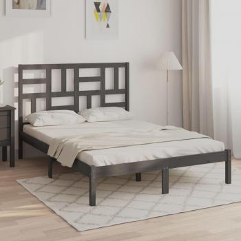 Estructura de cama de madera maciza de pino gris 120x200 cm