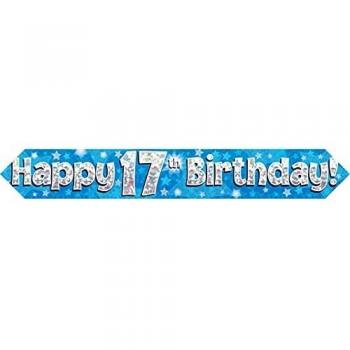 Oaktree 624788 Happy 17th cumpleaños de cartel, diseño de, azul
