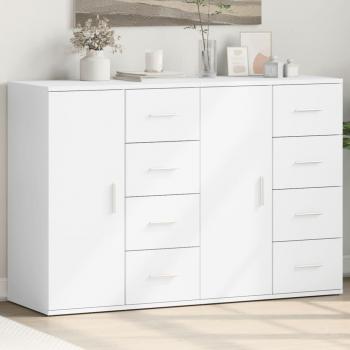 Aparador de 2 piezas en madera multicapa blanca, dimensiones 59x39x80 cm