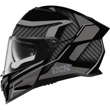 iXS Casco Integral 912 SV 2.0 Negro Mate-Plateado con diseño aerodinámico, sistema de ventilación optimizado, interior desmontable y lavable, visera ajustable y homologación de seguridad