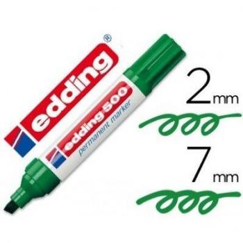 Edding - Rotulador marcador permanente 500 verde -punta biselada 7 mm