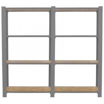 Estantería Oficina Industrial Simon Rack OFFICLICK 4/300, Módulos de Madera OSB, Gris, 160x30x150 cm