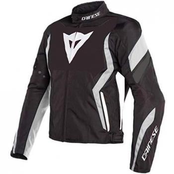 Dainese 1735212_76A_50 Edge Tex Jacket Chaqueta Moto, Negro Mate/Blanco/Ébano, 50