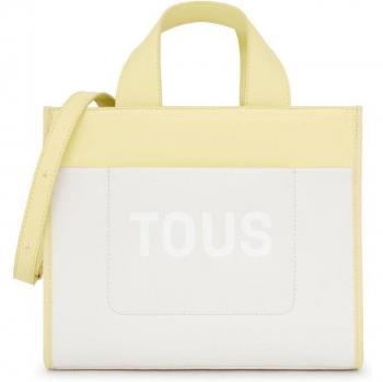 Bolso Shopping Beige Y Amarillo Maya Convertible