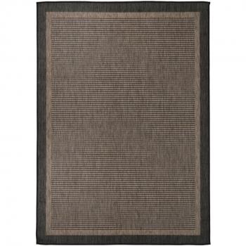 Alfombra de exterior de tejido plano 120x170 cm marrón oscuro