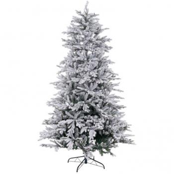 Árbol de Navidad artificial blanco de PVC y PE con 400 luces, 1299 ramas, para interior y exterior, altura de 210 cm