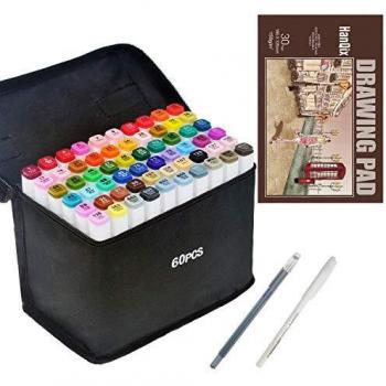 HanQix Marker Pen Set Dibujo rotulador Animación Boceto Marcadores Set de Doble Marcador de Punta para el Artista gráfico Manga marcadores de Cepillo
