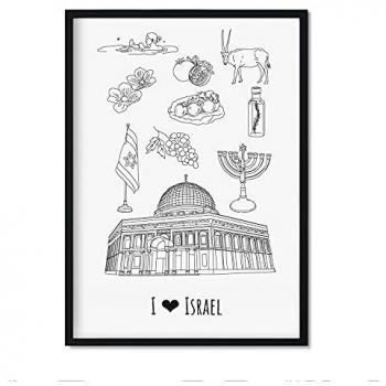 Lámina de Israel A3 - Póster Decorativo de Monumentos y Ciudades del Mundo sin Marco