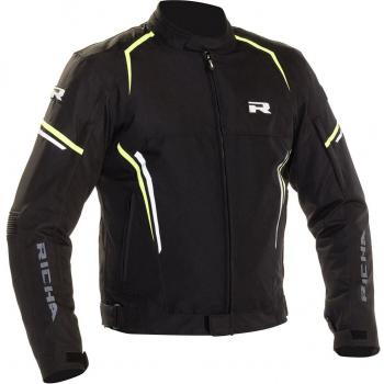 Richa Chaqueta de Moto Gotham 2 Textil Impermeable Amarillo Fluo y Negro (L)
