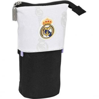 Estuche Escolar Real Madrid, Portatodo Cilíndrico, 8x6x19 cm
