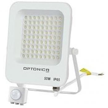 Proyector LED 50W con Detector Blanco IP65 4700lm Resistente al Agua Luz Día 6000K