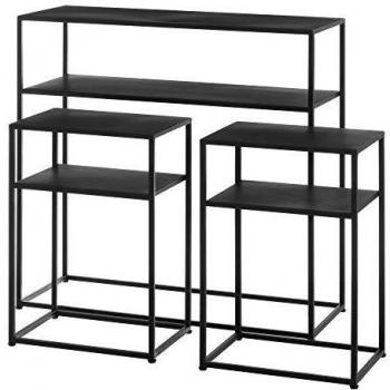 Set de Consola y 2 mesas industriales Negras de Metal - LOLAhome