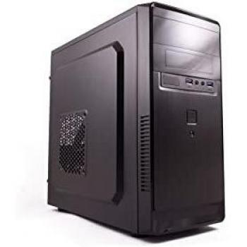 PCCASE Caja PC Micro-ATX MPC-27 con Fuente de Alimentación, Soporte para 3 Ventiladores, Rejilla Lateral, Soporte Candado, USB 3.0. Gran Capacidad de Almacenamiento. Negro