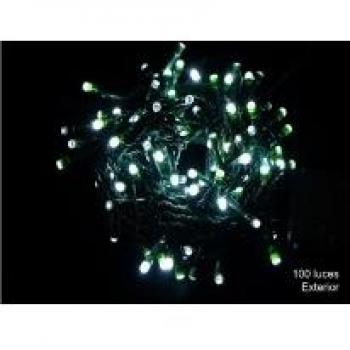 Deco navidad M289159 - Luces led navidad 100 exterior 8 funciones blanco