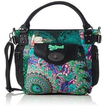 Desigual BOLS_ALANA_MCBEE - Bolso de mano de material sintético mujer, color azul, talla 27x30x14 cm
