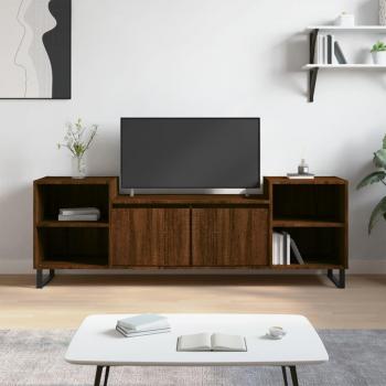 Mueble para TV de madera multicapa en color roble marrón, dimensiones 160x35x55 cm