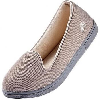 Wishcotton Light Breathable Slippers with Nonslip Sole - Light Grey - 7 UK