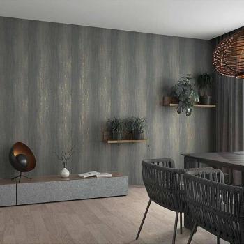 Papel de pared Topchic Stripes Effect gris metalizado