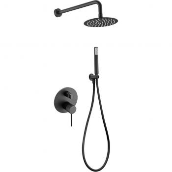 Conjunto de ducha empotrado monomando Milos Imex en negro mate