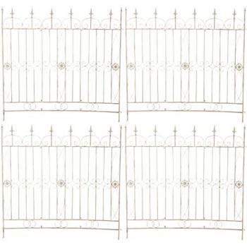 Set de 4 Vallas de Jardín Mangold Crema Antiguo