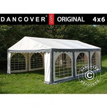 Carpa para Fiestas Original 4x6m PVC Gris/Blanco