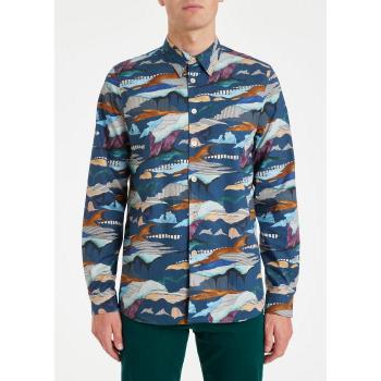 Paul Smith Men's Multicolor Cotton Long Sleeve Regular Fit Shirt with Plains Print