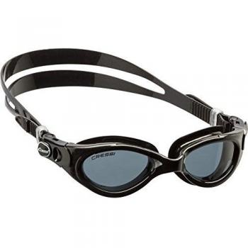 Cressi Gafas de Natación Flash Medium para Mujer, color negro-ahumado, diseño ergonómico, lentes anti-vaho y protección UV