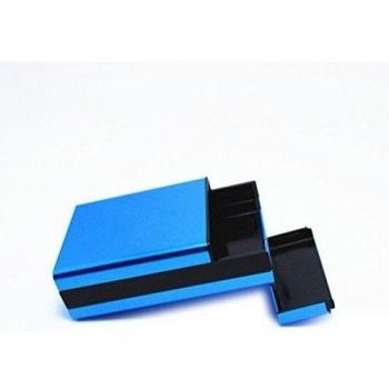 ULTNICE Aluminio plata pitillera caja titular cigarro funda protectora azul