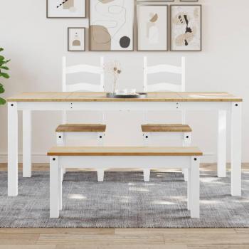 Mesa de comedor Panamá madera maciza pino blanco 180x90x75 cm