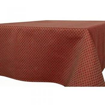 Lino fashion: Rojo Diamond Patterned mantel, lino/algodón, Rojo, 150cm x 400cm- 59 x 157
