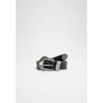 Black Beaded Cowboy Belt 30