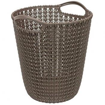 Cesto de Papel Curver KNIT Redondo 23x20x41 cm, 3L, Color Crema