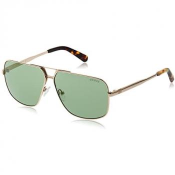 Guess Sunglasses GU00070/S 32N with Scarf - Square Metal Frame, Gold, One Size