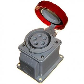 Toma de corriente fija Gewiss 16A 400V IP67 3P+N+T roja