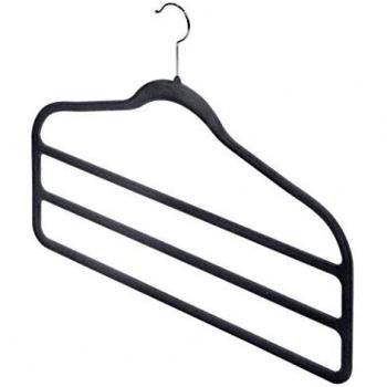 Domopak Living 8001410070548 - Juego de 2 Perchas para Pantalones, ABS y Nailon, Color Gris, 1,5 x 45 x 37 cm