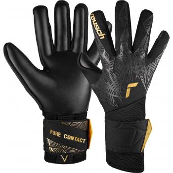 Reusch Guantes de Portero Pure Contact Infinity, óptimos para césped artificial, tamaño 9.5, color negro y dorado