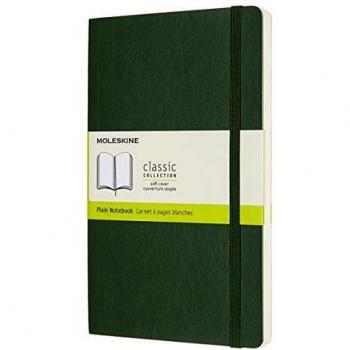 Cuaderno Moleskine Clásico Grande Tapa Blanda Hojas Blancas Verde Mirto 13x21 cm
