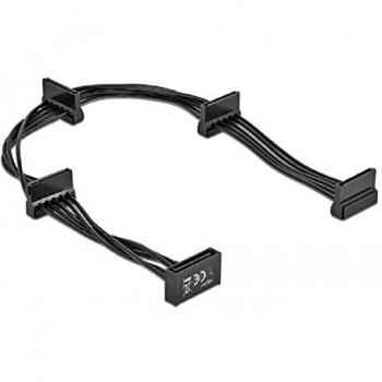 Cable de Alimentación SATA 15 Pin a 4x SATA 15 Pin - 40 cm, Negro