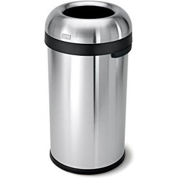 60L Open Top Round Stainless Steel Trash Can