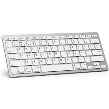 Keyboard for iPad, OMOTON Bluetooth Keyboard Compatible with iPad 10.2, iPad Pro 11/12.9 Inch, iPad Air 3, iPad Pro 10.5, iPad 9.7-inch, iPad Mini 5/4, iPhone and More, Silver